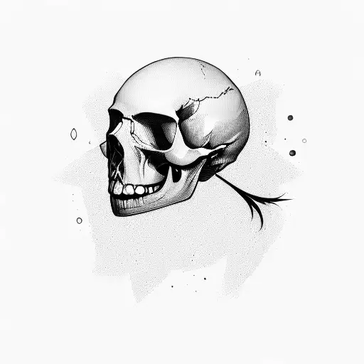 Skull Profile With Knife