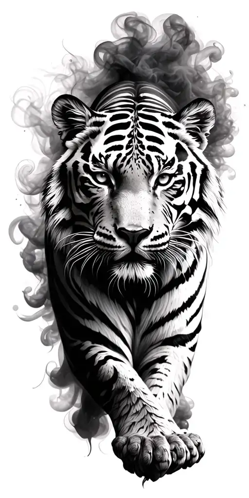 Ethereal Tiger Made Of Smoke