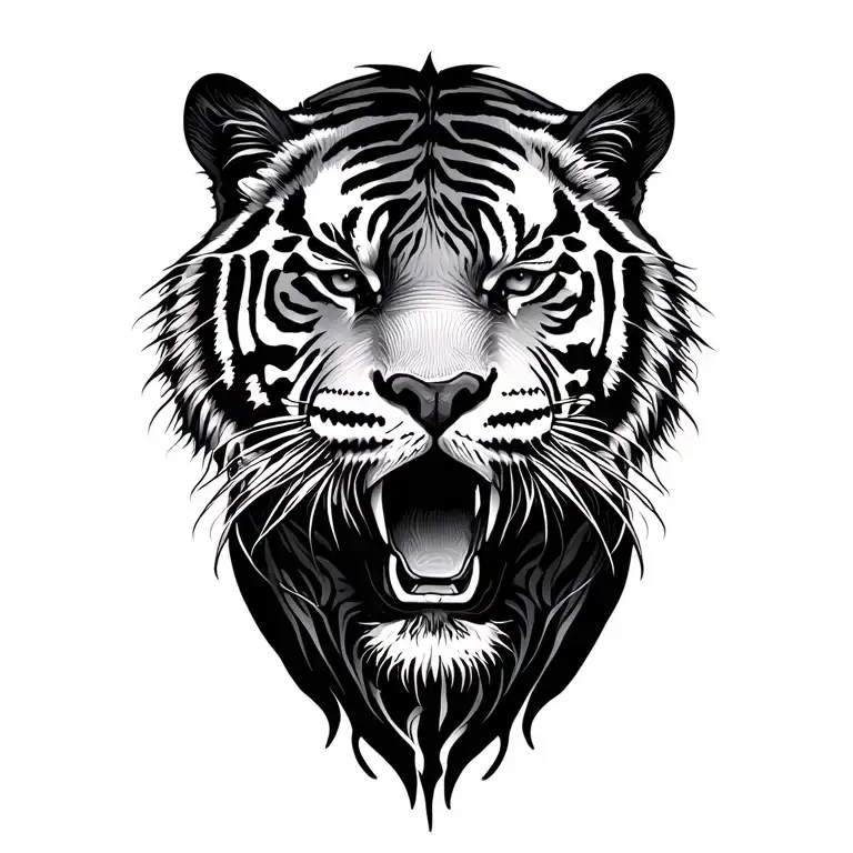 Tiger Head Designed As Smoke