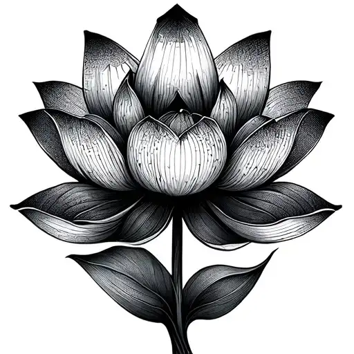 Abstract Masculine Geometric Lotus Flower