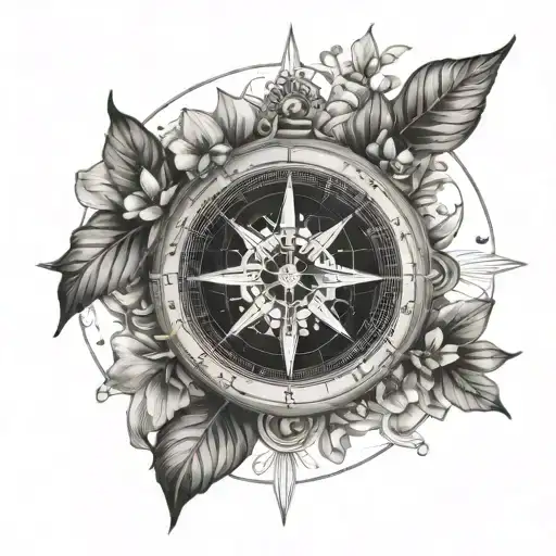 Compass With Jasmine Flower