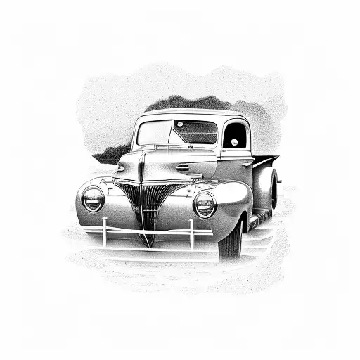 Sunset With A 1941 Ford Truck In It