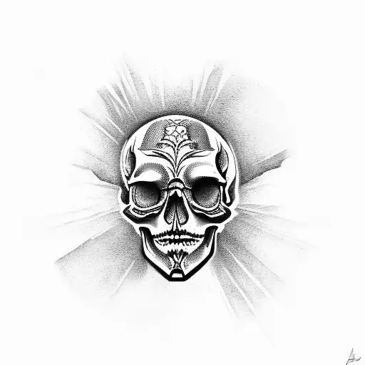 Skull With Shadow Hands