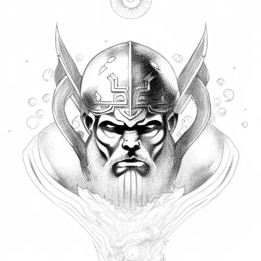 Greek Titan Atlas Holding The Ocean