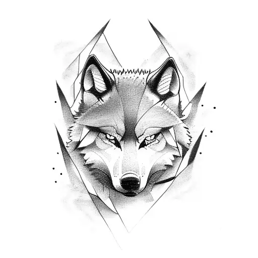 Create A Tattoo Design That Represents The Strength And Power Of Both Yakuza And Wolves
