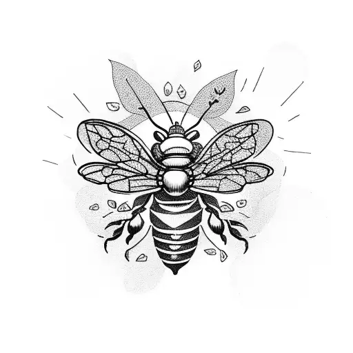 Floral Bee Mountain Skeleton