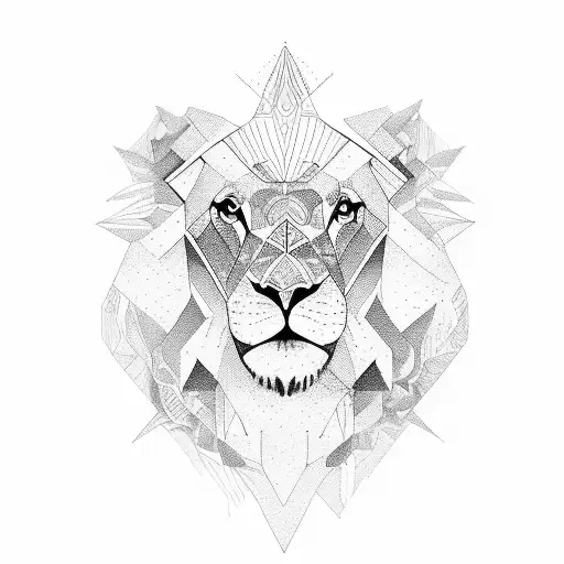 Hall Of Lion Head Geometric With Name Elyo