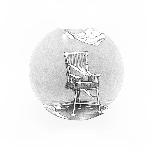 A Chair Floating On A Musical Staff In The Ocean