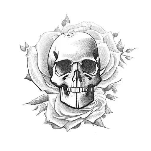 Roses With Skull