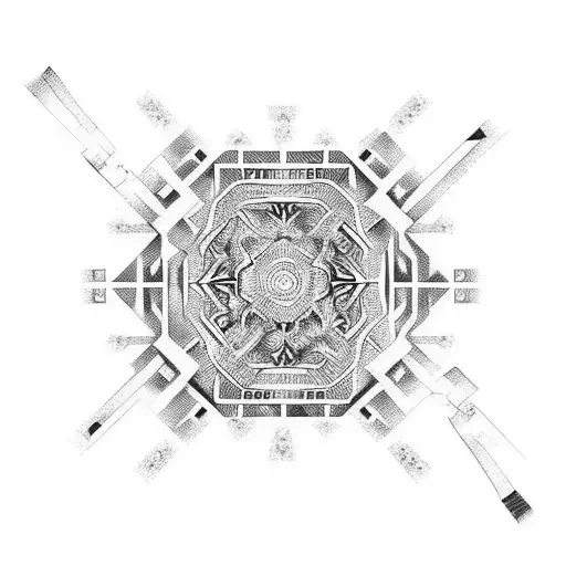 A Realistic Staple Gun Surrounded By Intricate Geometric Patterns