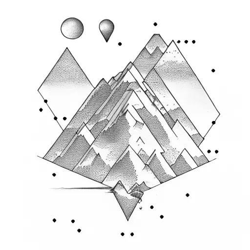 Chemical Elements Forming The Shape Of A Mountain Peak