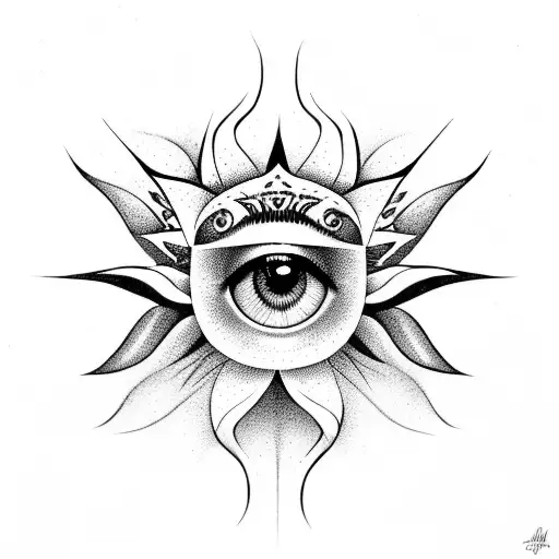 Lotus Flower With Eye Of Horus