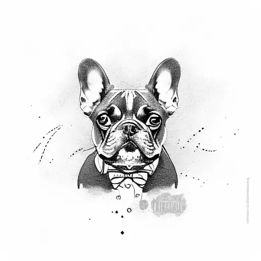 French Bulldog Black With White Vertical Stripe