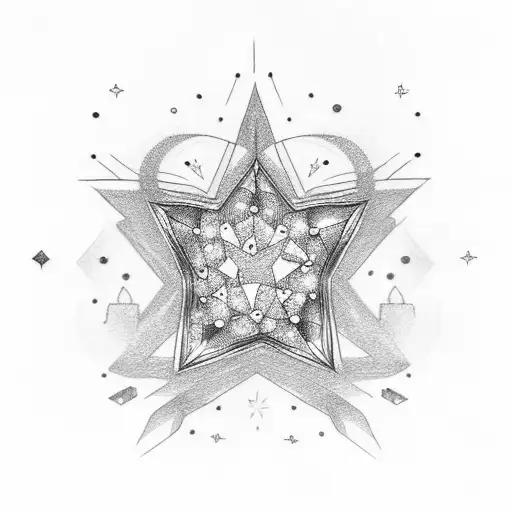 Twinkling Stars With Orbiting Ring