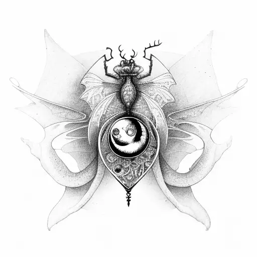 Dragon Fly Inside An Hourglass And The Head Is Ying Yang