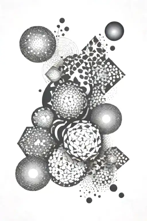 Abstract Organic And Geometric Shapes Forming