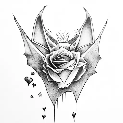Bat Between Broken Hearts And Frozen Roses