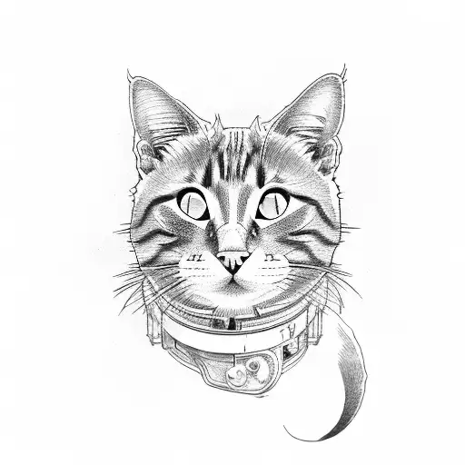 Engine Pistons Forming A Cat Face