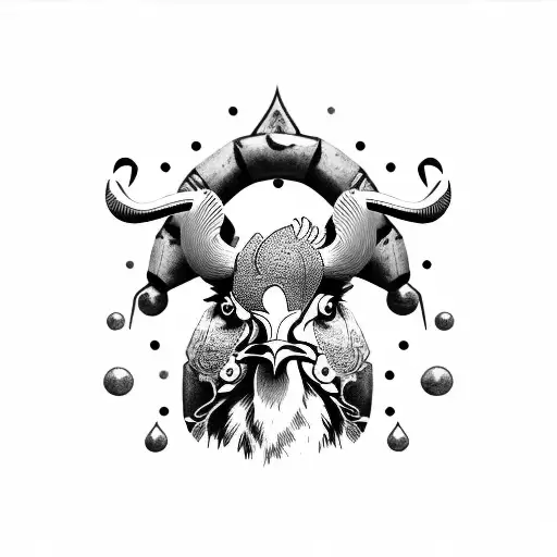 Rooster Riding A Bull