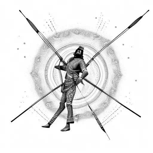 Indian Archer Shooting Arrows Infused With Magic