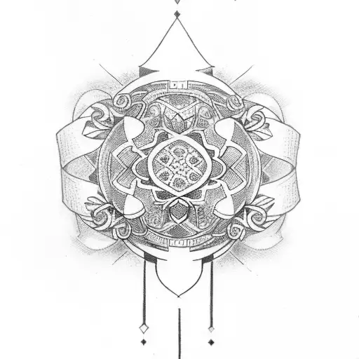 Unalome Symbol With Sakura Flowers Armband Style