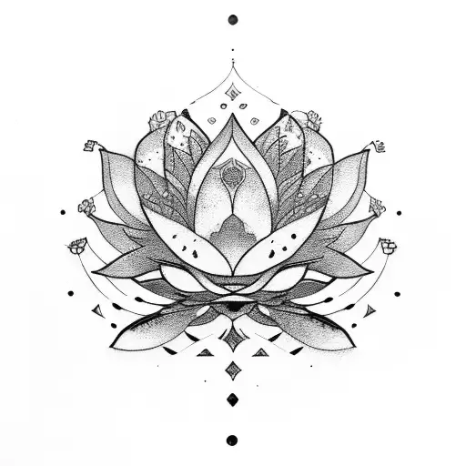 Unalome Symbol Lotus Female