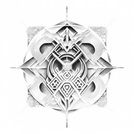 Biomechanical Katana With Geometric Patterns