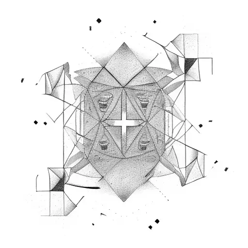 An Abstract Representation Of A Time Machine In Black And Grey Shading