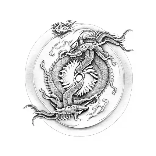 Dragon And Scorpion Yin Yang Design