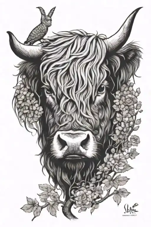 Highland Cow Must Have An Owl Perched In A Tree