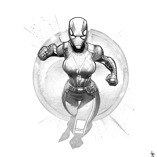 A Mashup Of Marvel Superheroes In A Dynamic Action Pose