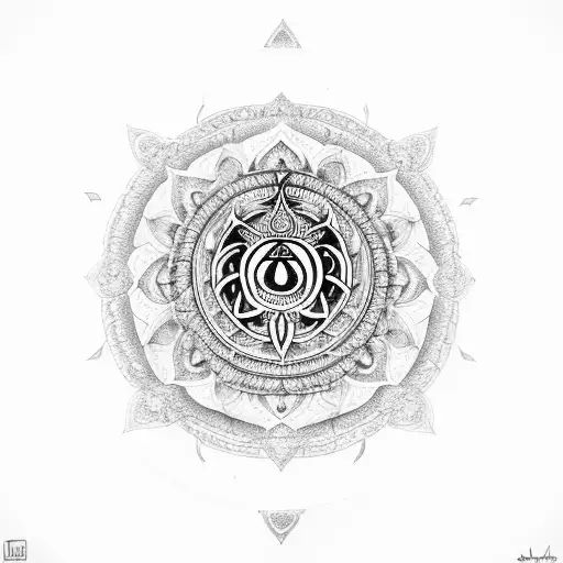 An Intricately Designed Steering Wheel With Om Shiva Symbol In The Center