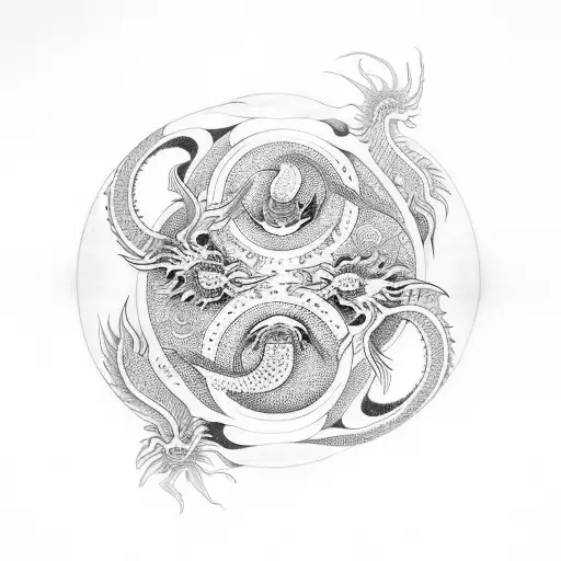 Yin Yang With Dragon