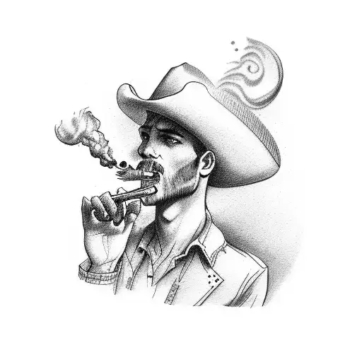 Cowboy Smoking