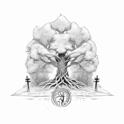 Tree Of Life With Gravestones
