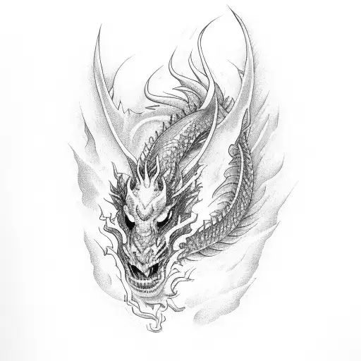 Long Flames From Dragon Mouth