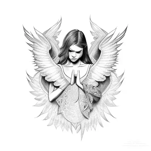 Make Angel Tattoo With Wings