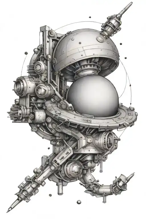 A Tattoo Of Combine With Saturn And Thinking And Doing For Cover Up