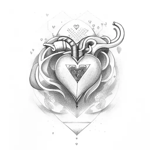 Heart With Aries And Treasures