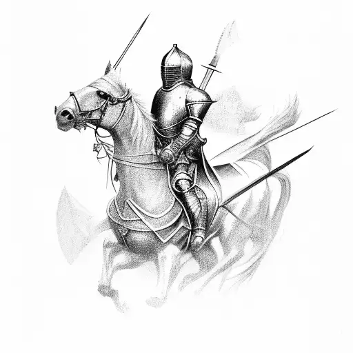 A Knight Riding A Chariot Whipping Horse