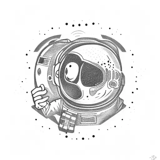 A Faded Astronaut Reaching For A Bag Of Money On The Moon