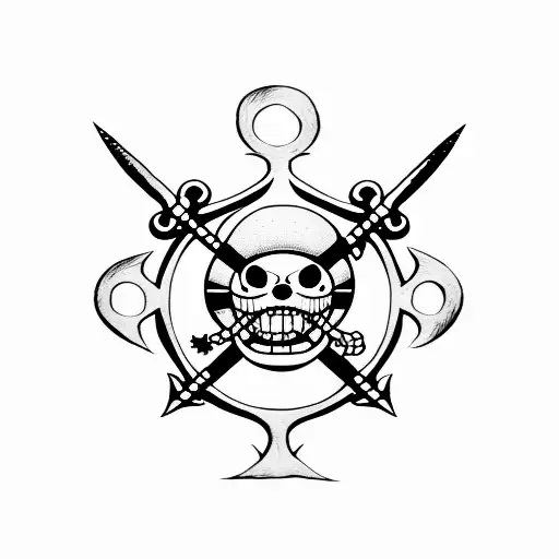 Jolly Roger One Piece Bordados Con Color