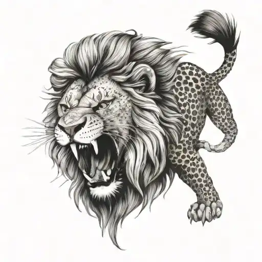 Lion Roaring Fiercely