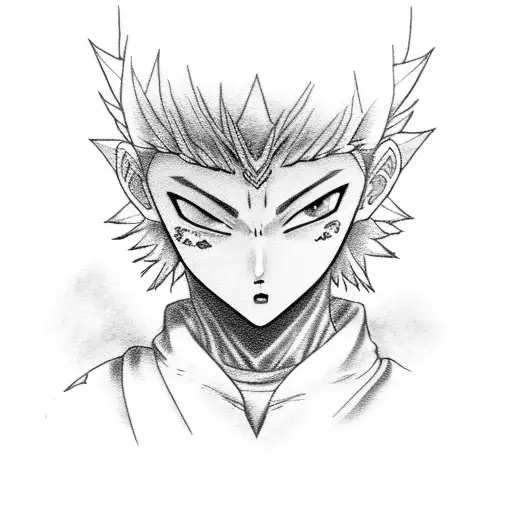 Portrait Of Killua Zoldyck In Dotwork Style