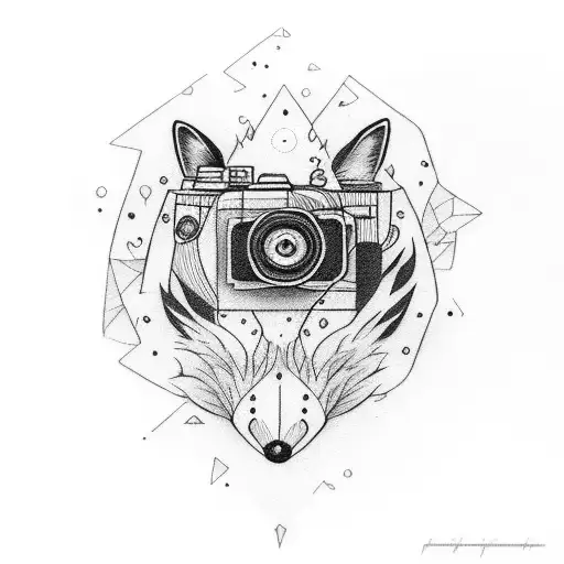 A Fox Swimming Underwater With A Camera Around Its Neck
