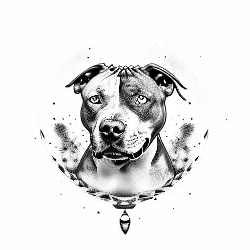 Pit Bull Catching A Football