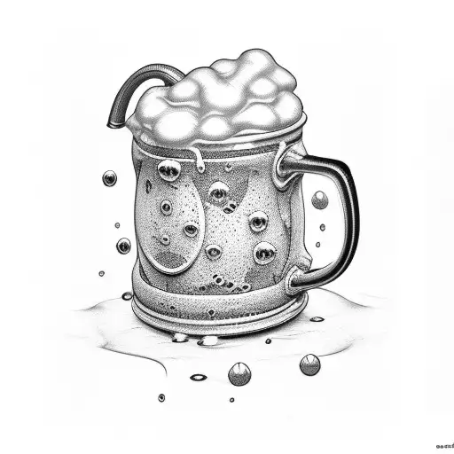 Beer Mug With Foam Black And White