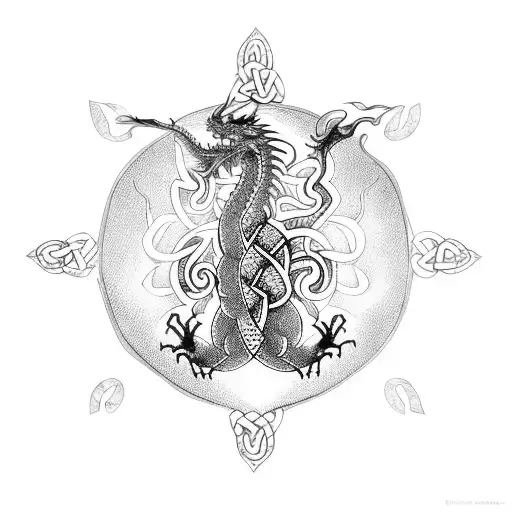 Intricate Dragon Design Inspired By Celtic Knots