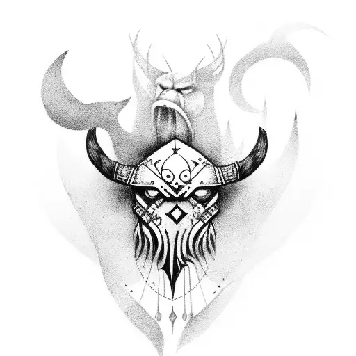 Viking Theme Crows And Tree