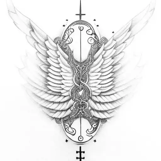 Angel Wings With Cross